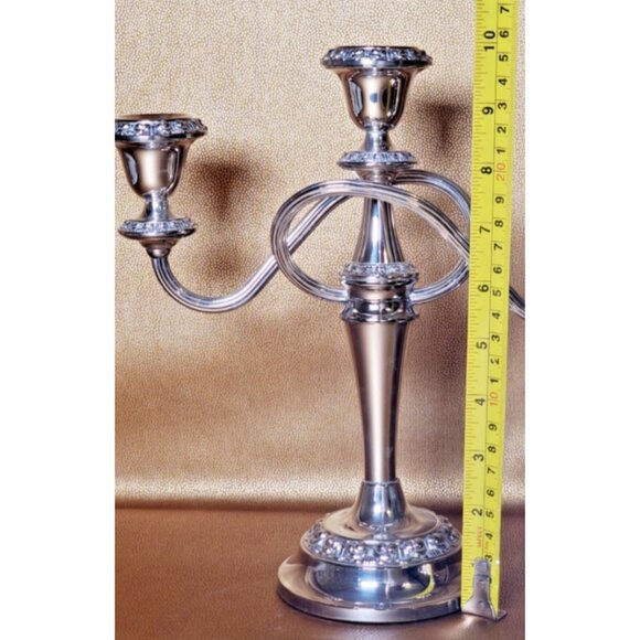 Vintage Silver plated 3 arm candelabra - Picture 4 of 5